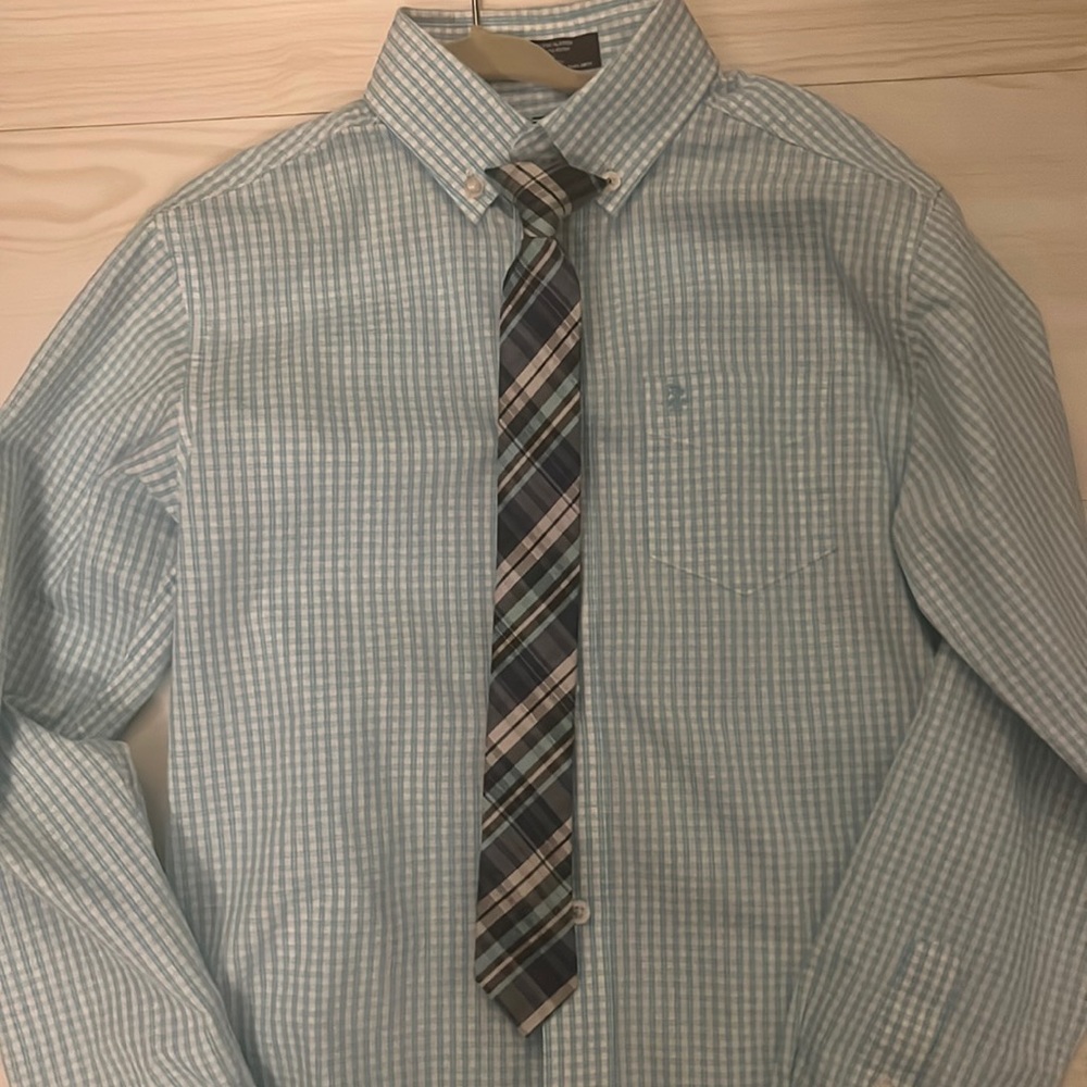 Boys Dress Shirt with Clip on Tie